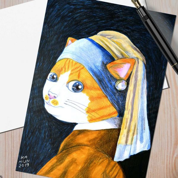 Postcard #002 Girl with a Pearl Earring By Kamijn